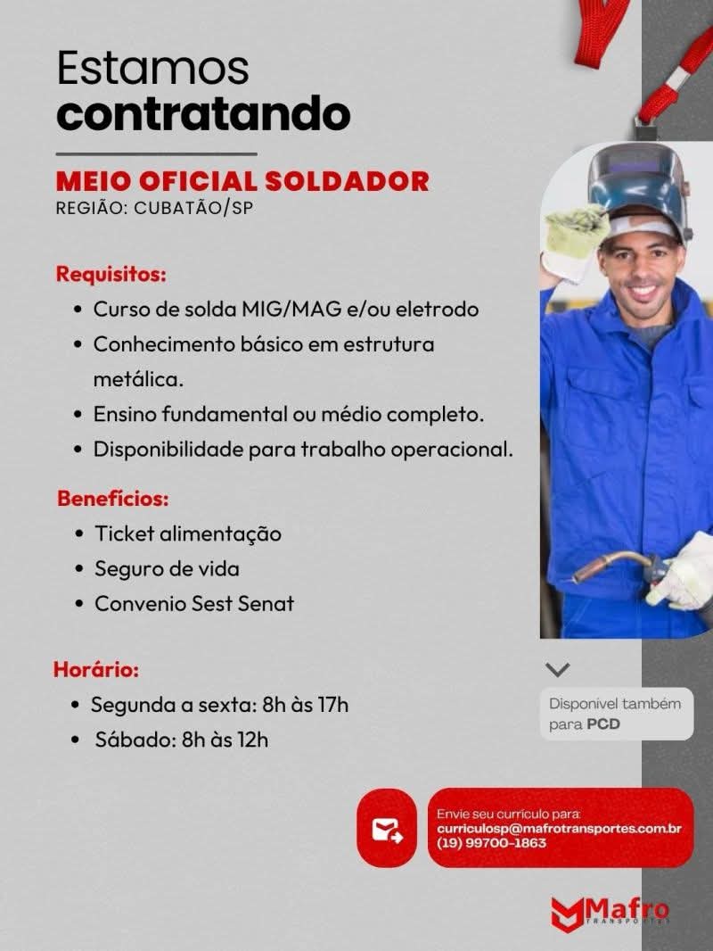 Vagas 11/04/2026 Baixada Santista