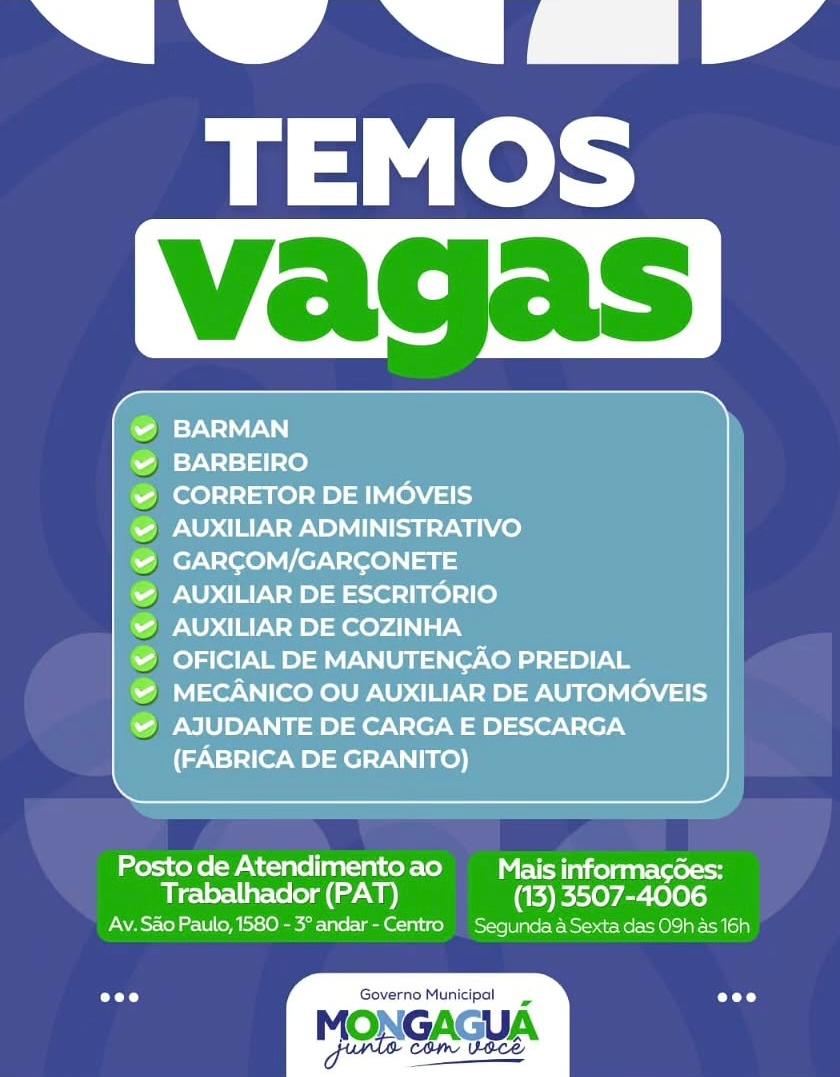 Vagas 12/04/2026 Baixada Santista