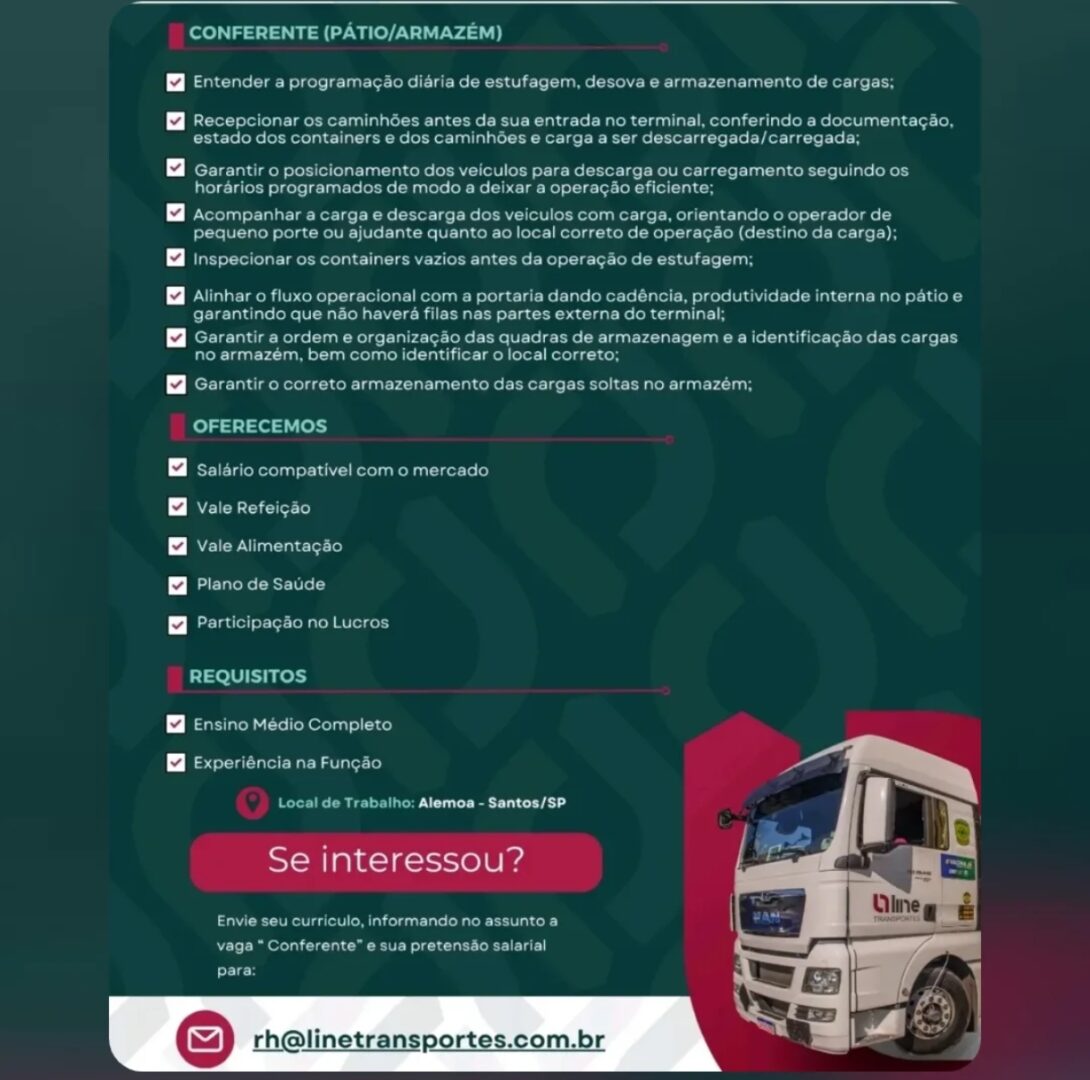 Vagas 13/04/2026 Baixada Santista