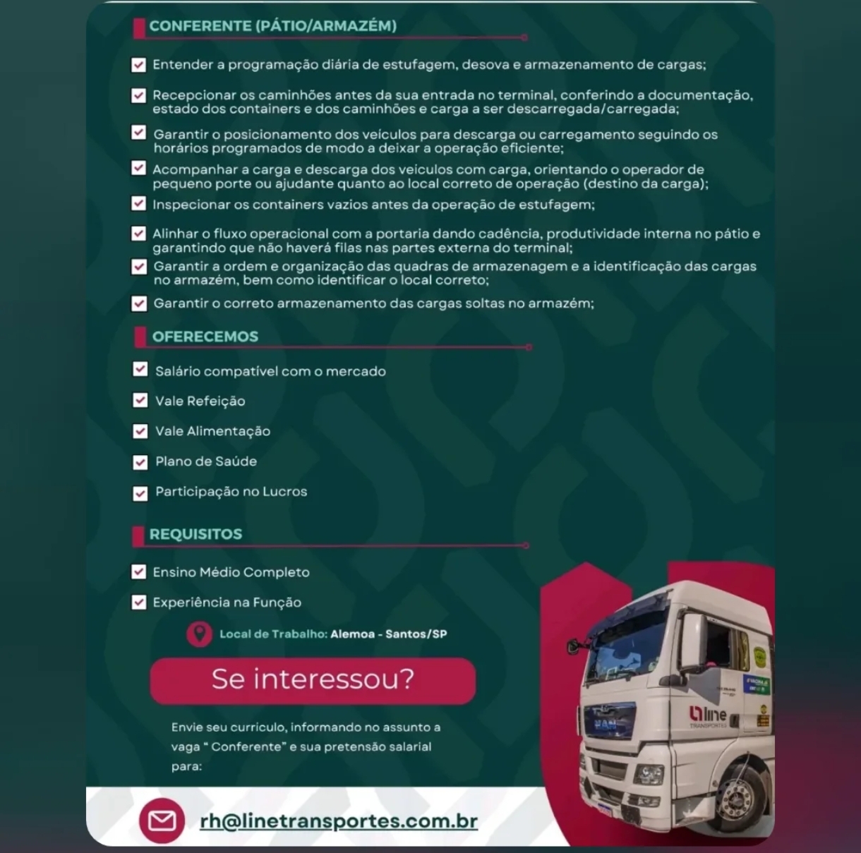 Vagas 13/04/2026 Baixada Santista