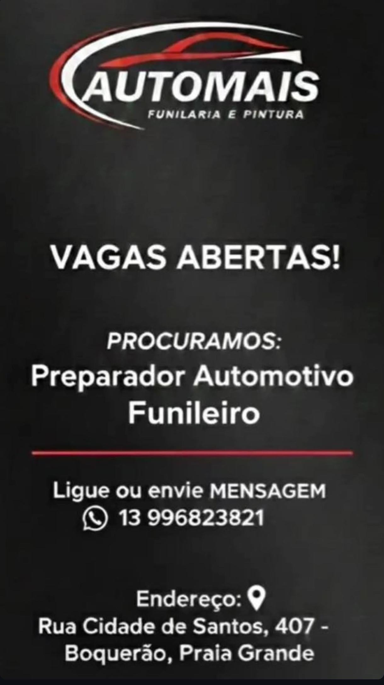 Vagas 13/04/2026 Baixada Santista