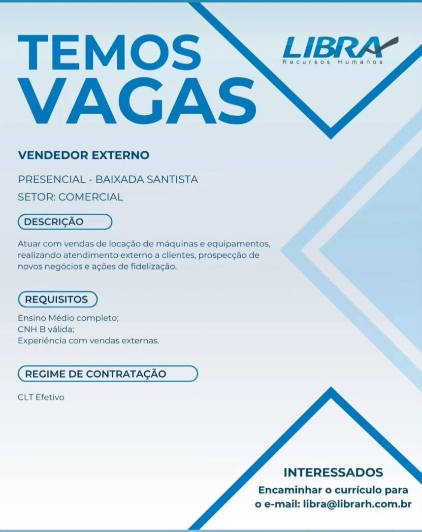 Vagas 13/04/2026 Baixada Santista