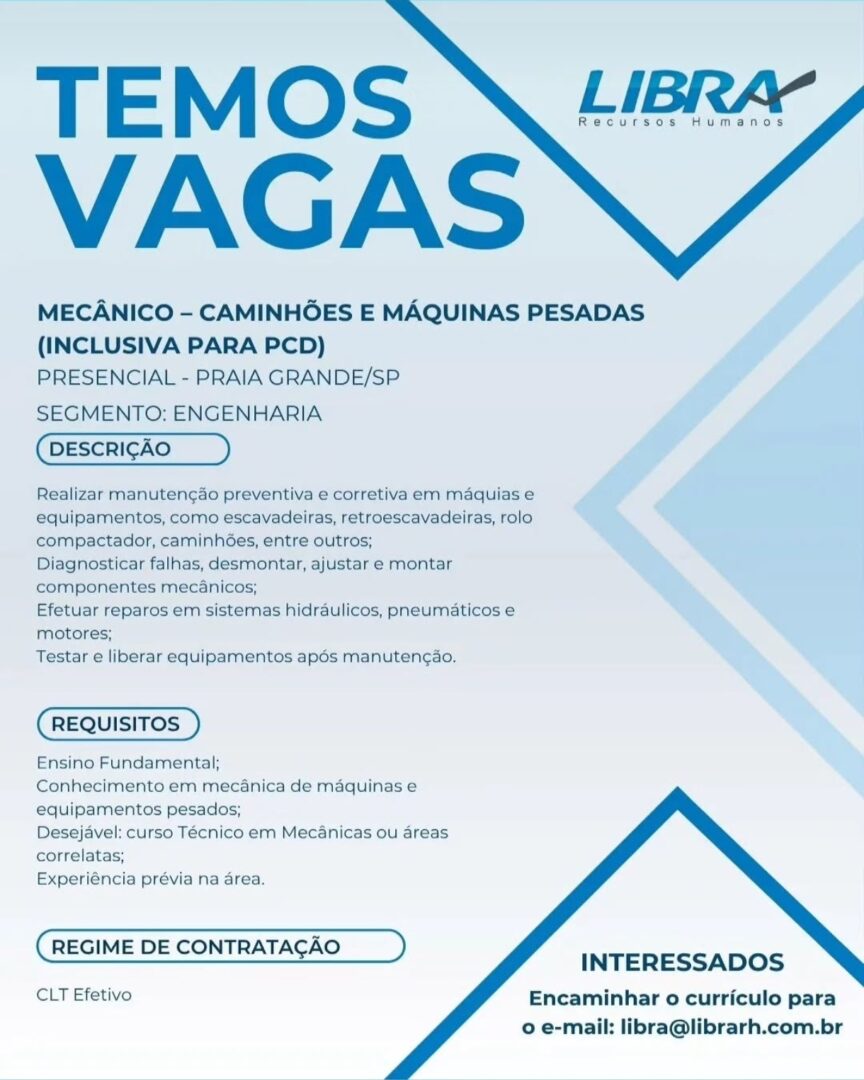 Vagas 13/04/2026 Baixada Santista