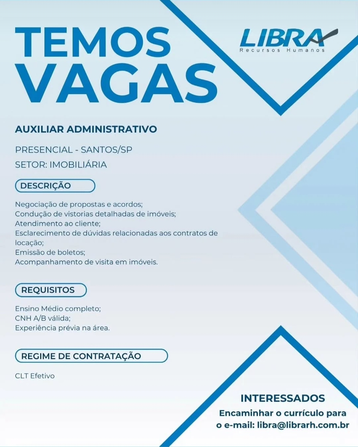 Vagas 13/04/2026 Baixada Santista