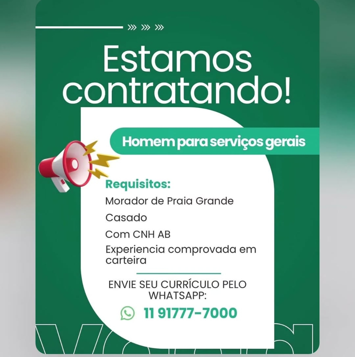 Vagas 13/04/2026 Baixada Santista