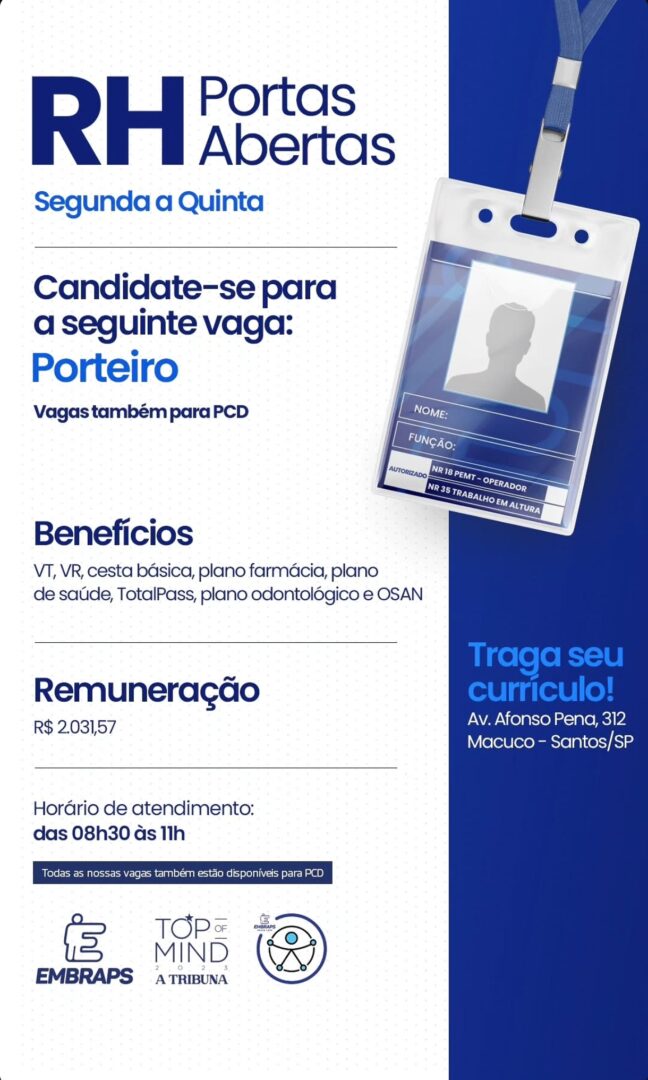 Vagas 13/04/2026 Baixada Santista