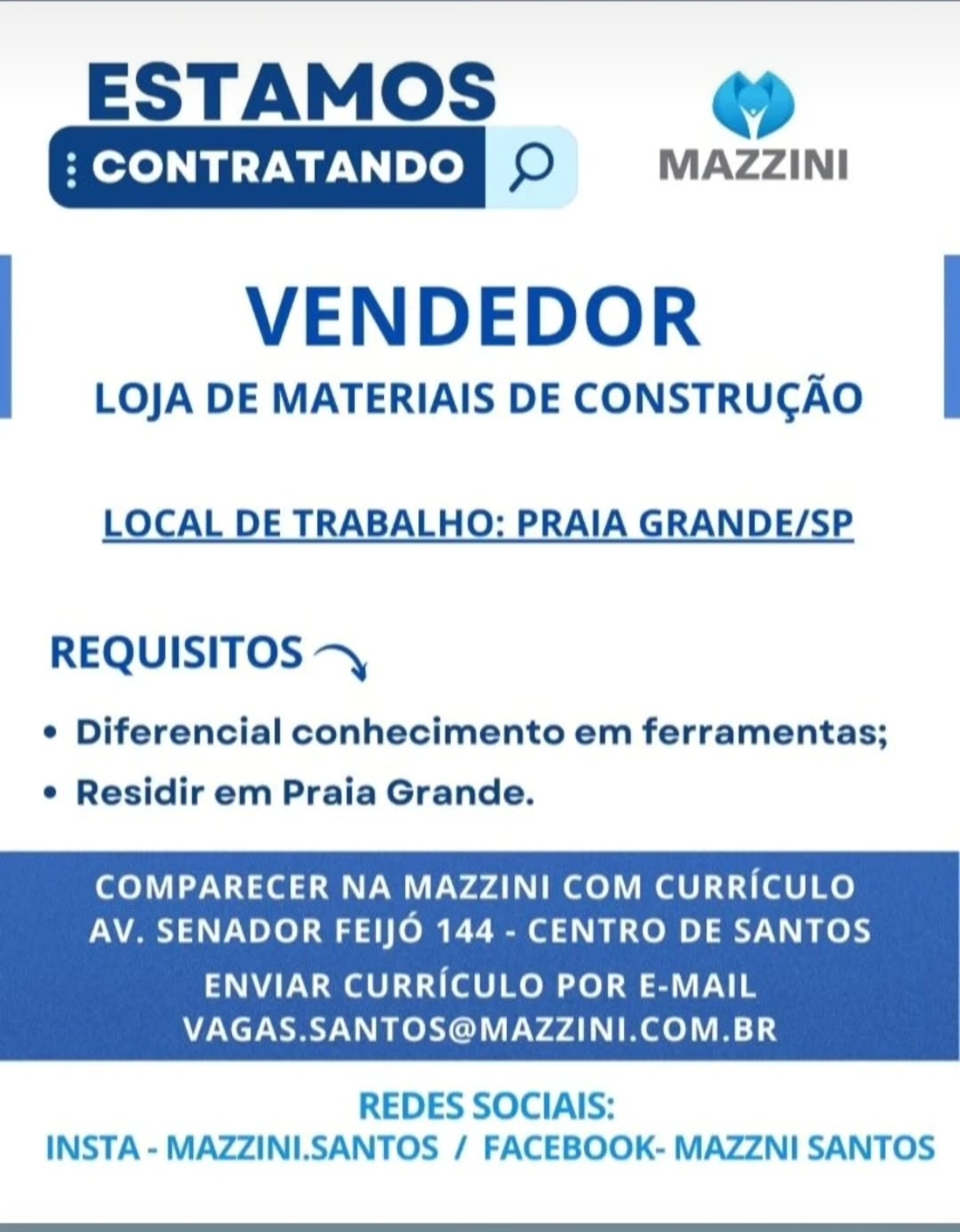 Vagas 13/04/2026 Baixada Santista