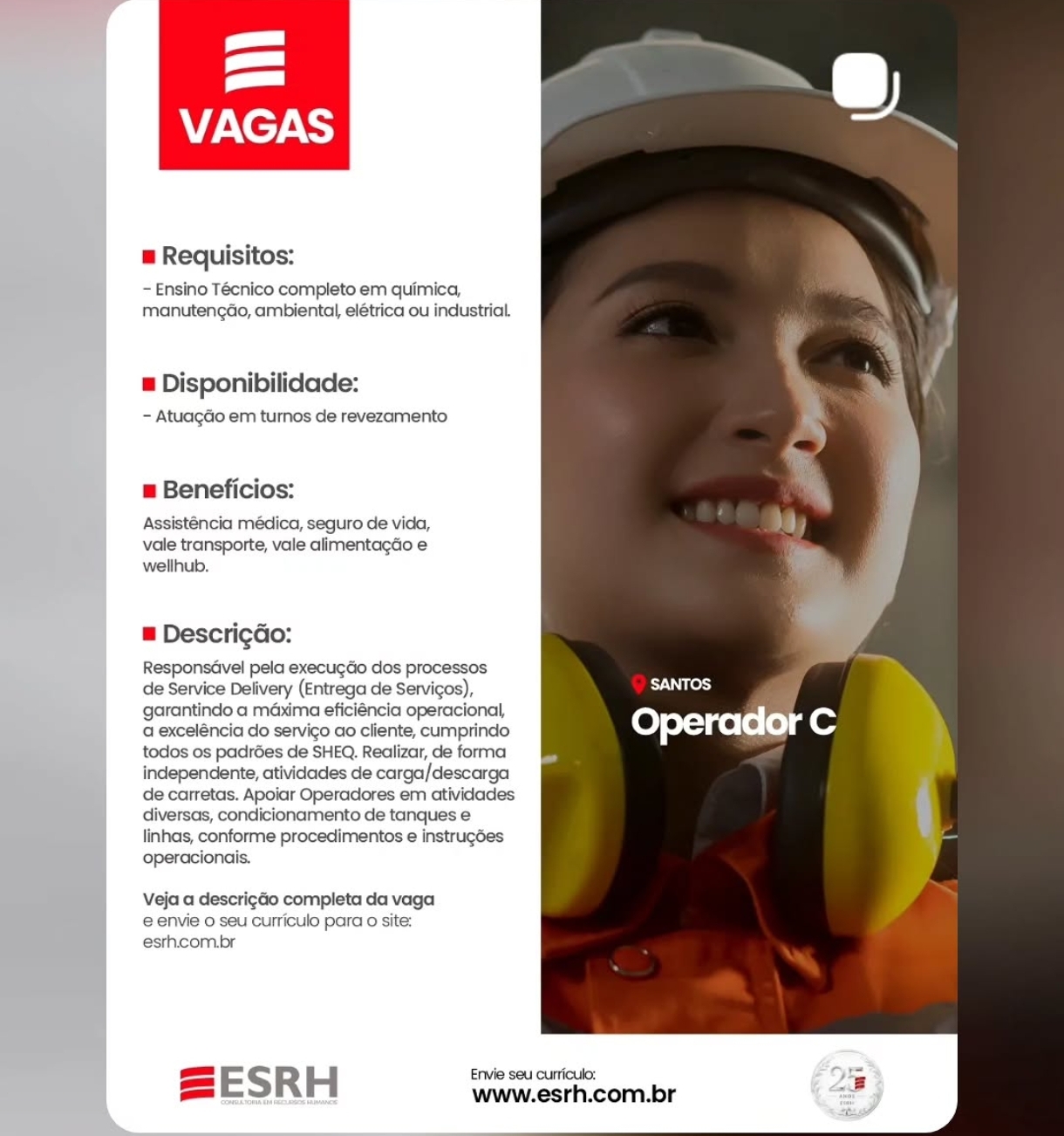 Vagas 13/04/2026 Baixada Santista