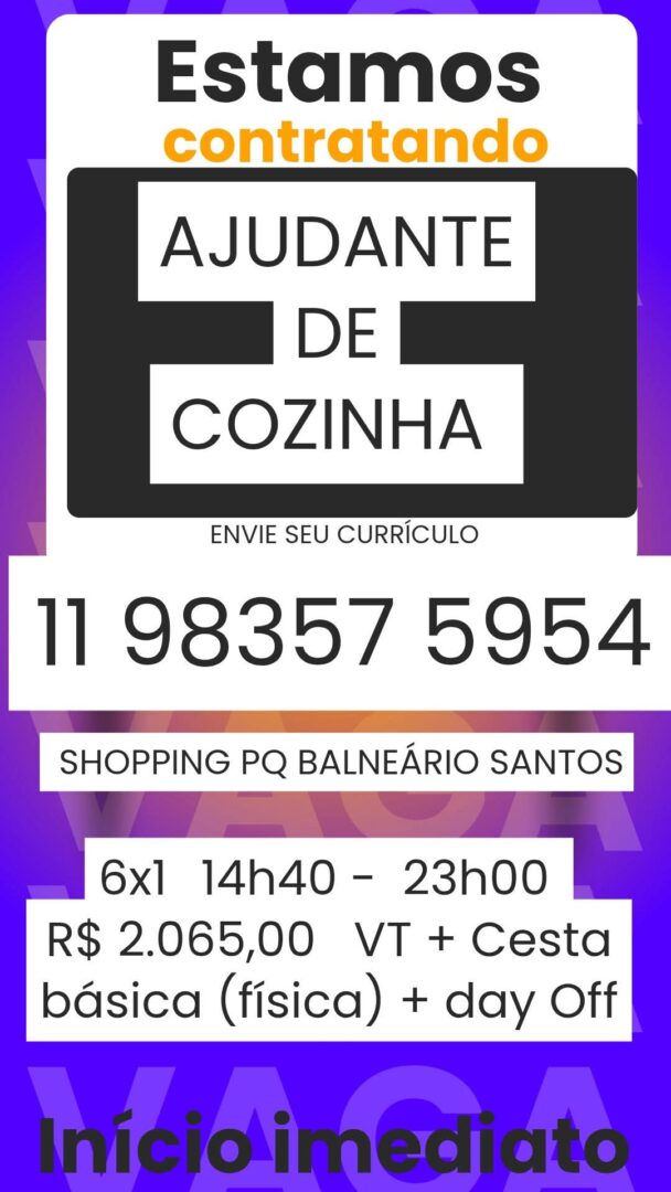 Vagas 14/04/2026 Baixada Santista