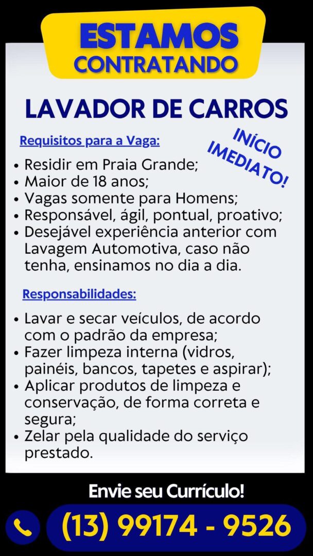 Vagas 14/04/2026 Baixada Santista