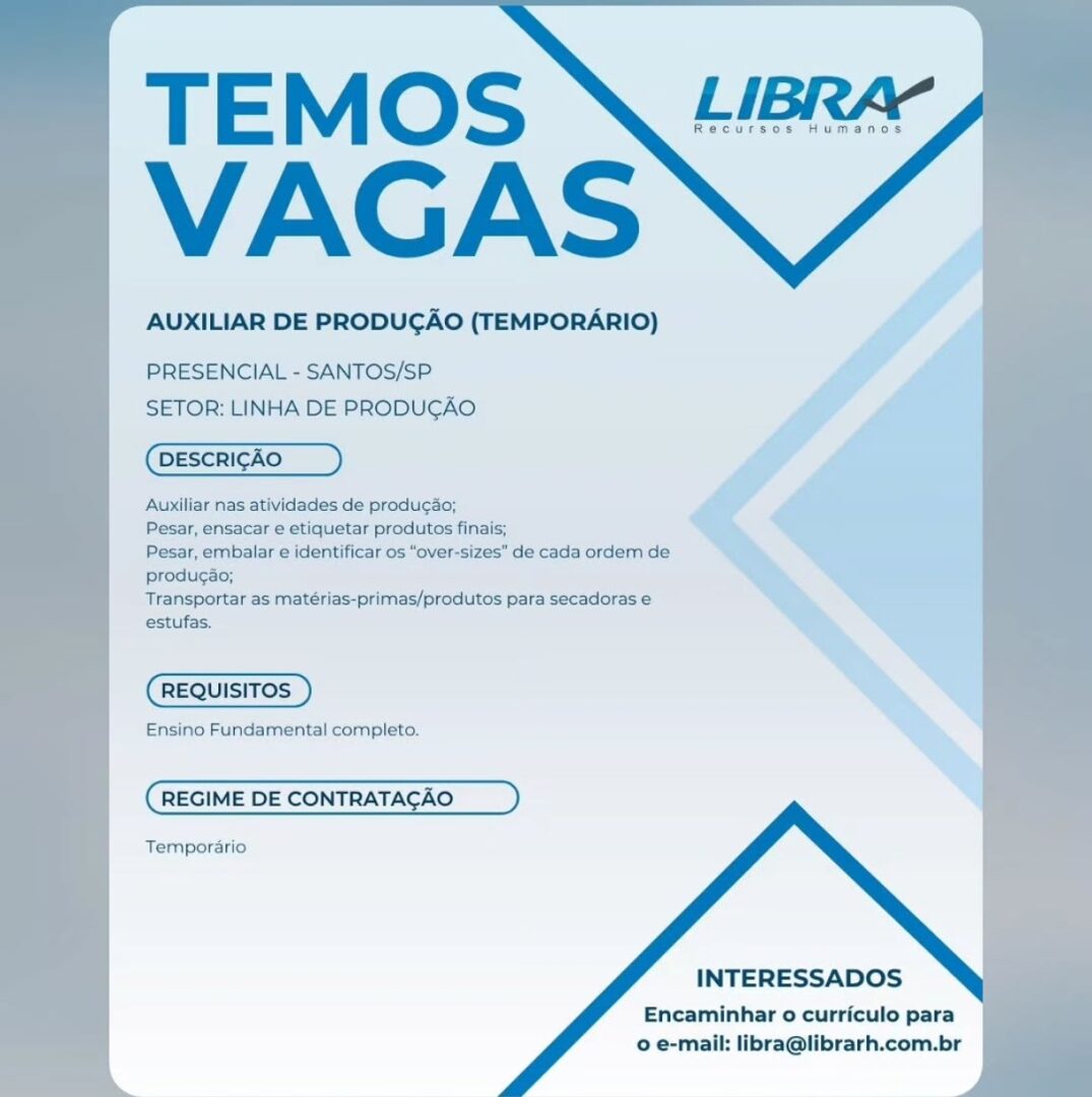 Vagas 14/04/2026 Baixada Santista