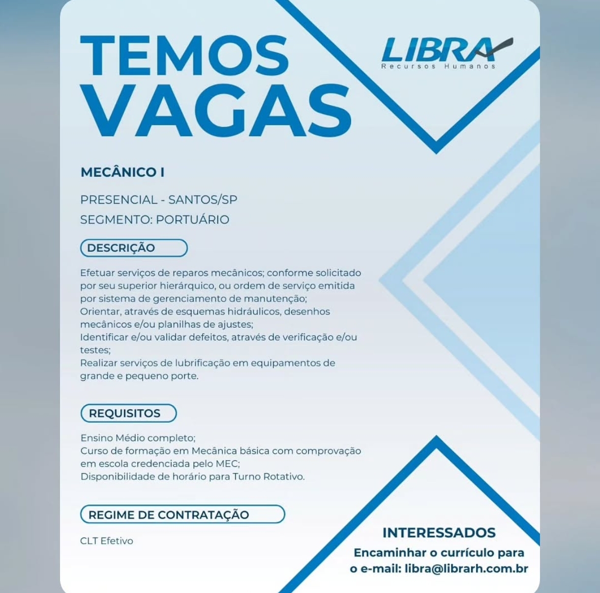 Vagas 14/04/2026 Baixada Santista