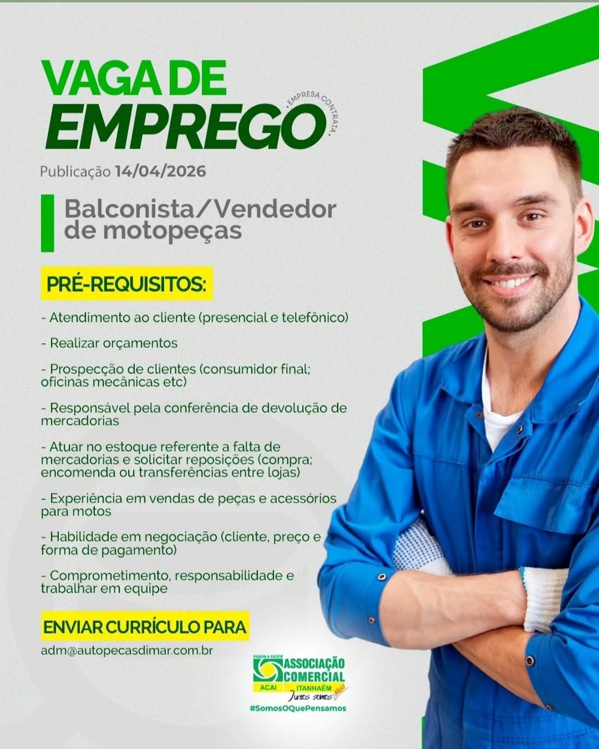 Vagas 14/04/2026 Baixada Santista