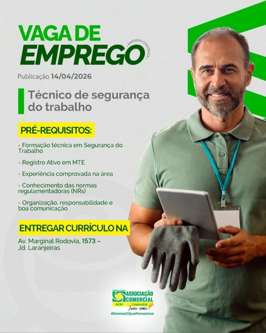 Vagas 14/04/2026 Baixada Santista