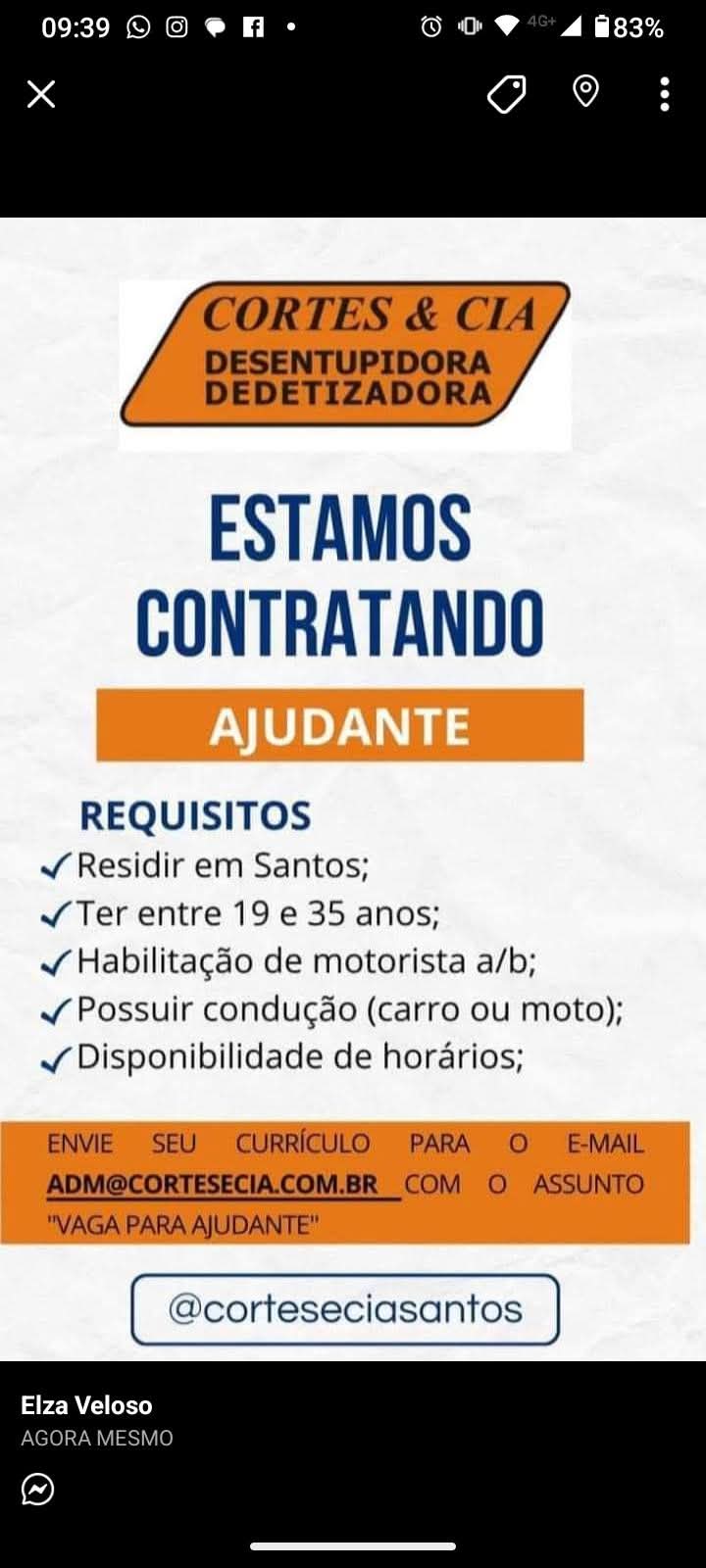 Vagas 15/04/2026 Baixada Santista