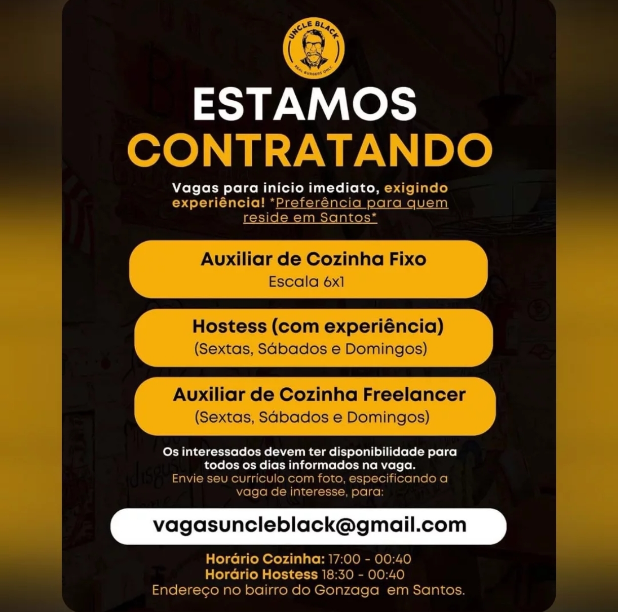 Vagas 15/04/2026 Baixada Santista