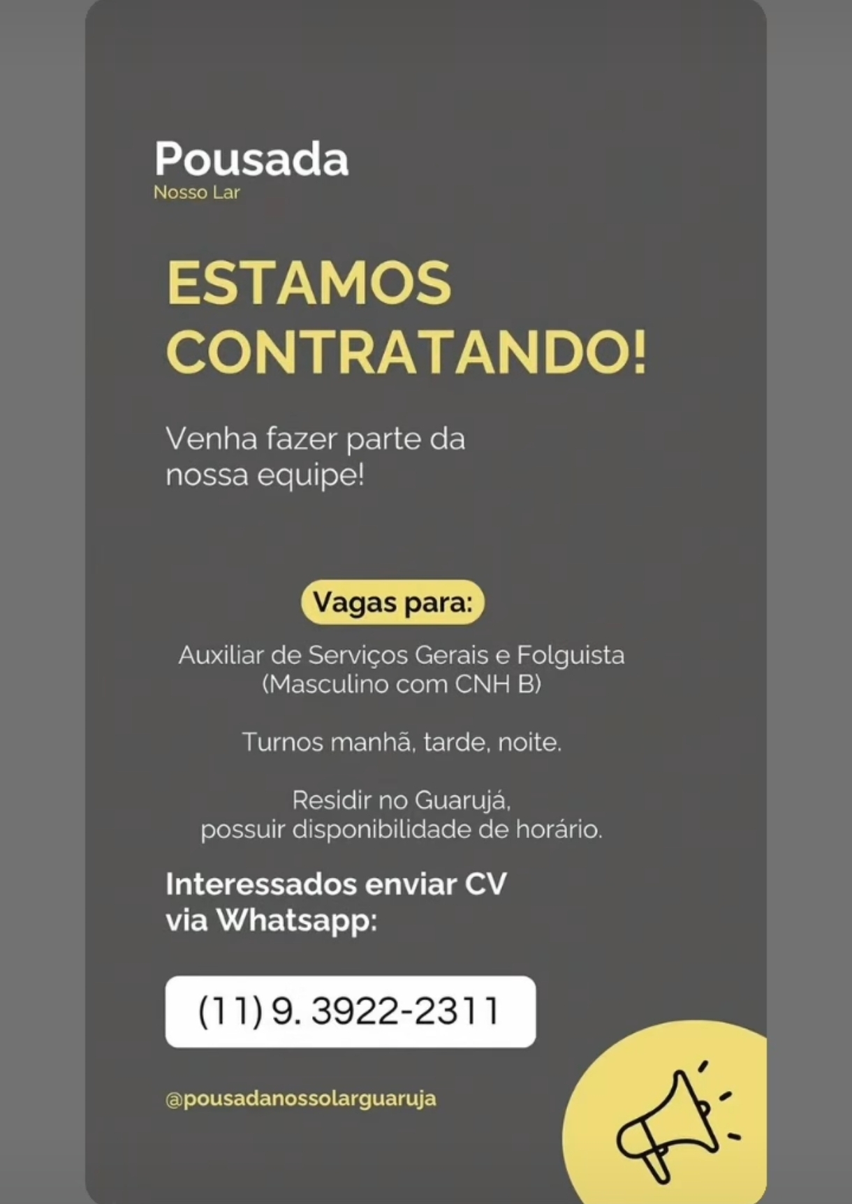 Vagas 15/04/2026 Baixada Santista