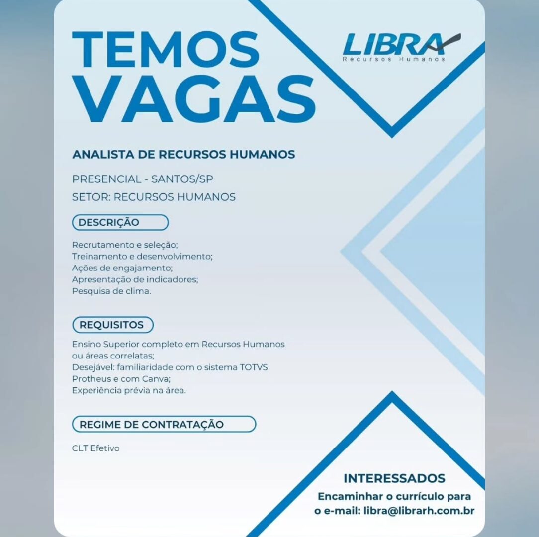 Vagas 15/04/2026 Baixada Santista