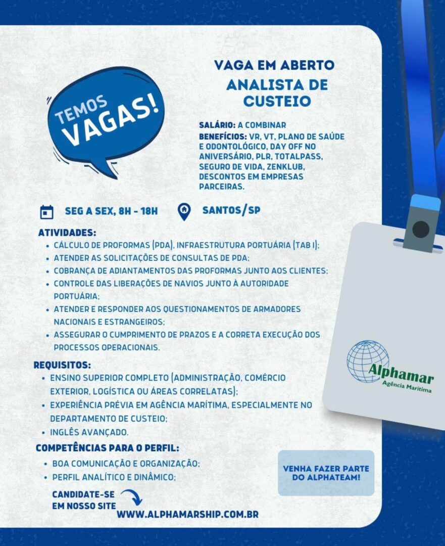 Vagas 16/04/2026 Baixada Santista