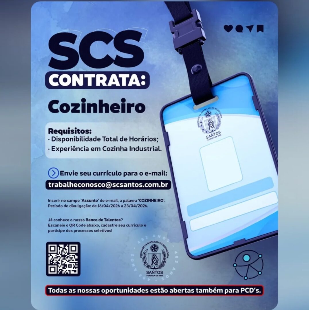 Vagas 16/04/2026 Baixada Santista