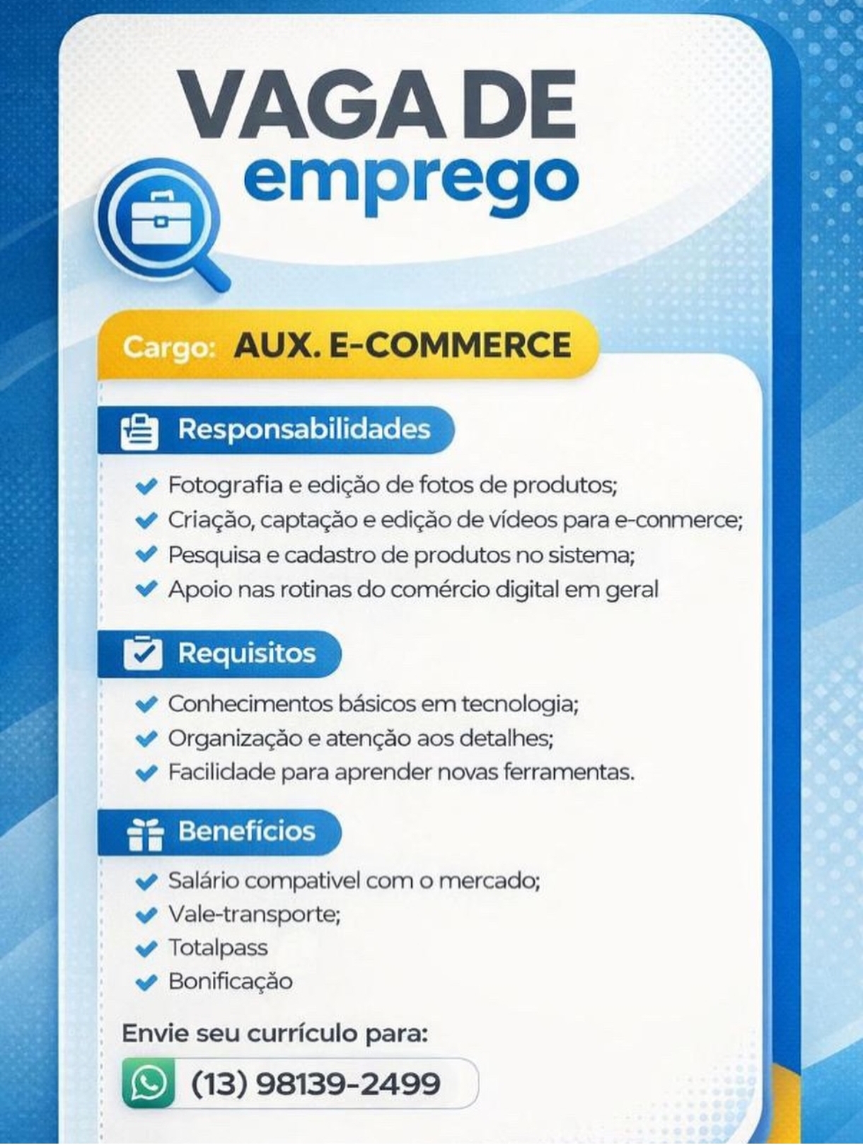 Vagas 16/04/2026 Baixada Santista