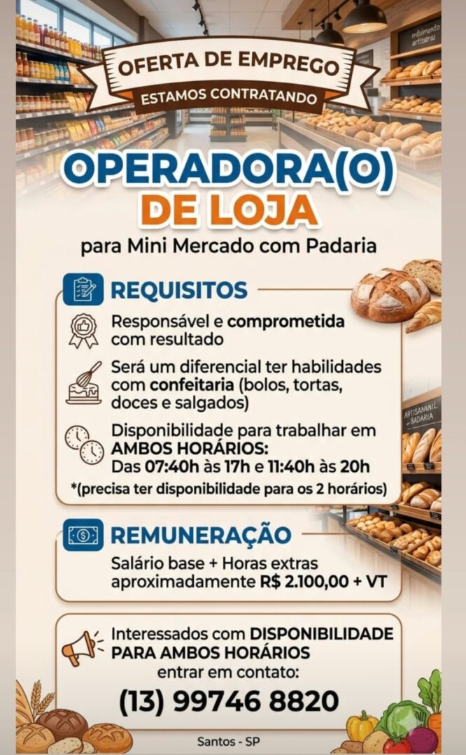 Vagas 16/04/2026 Baixada Santista