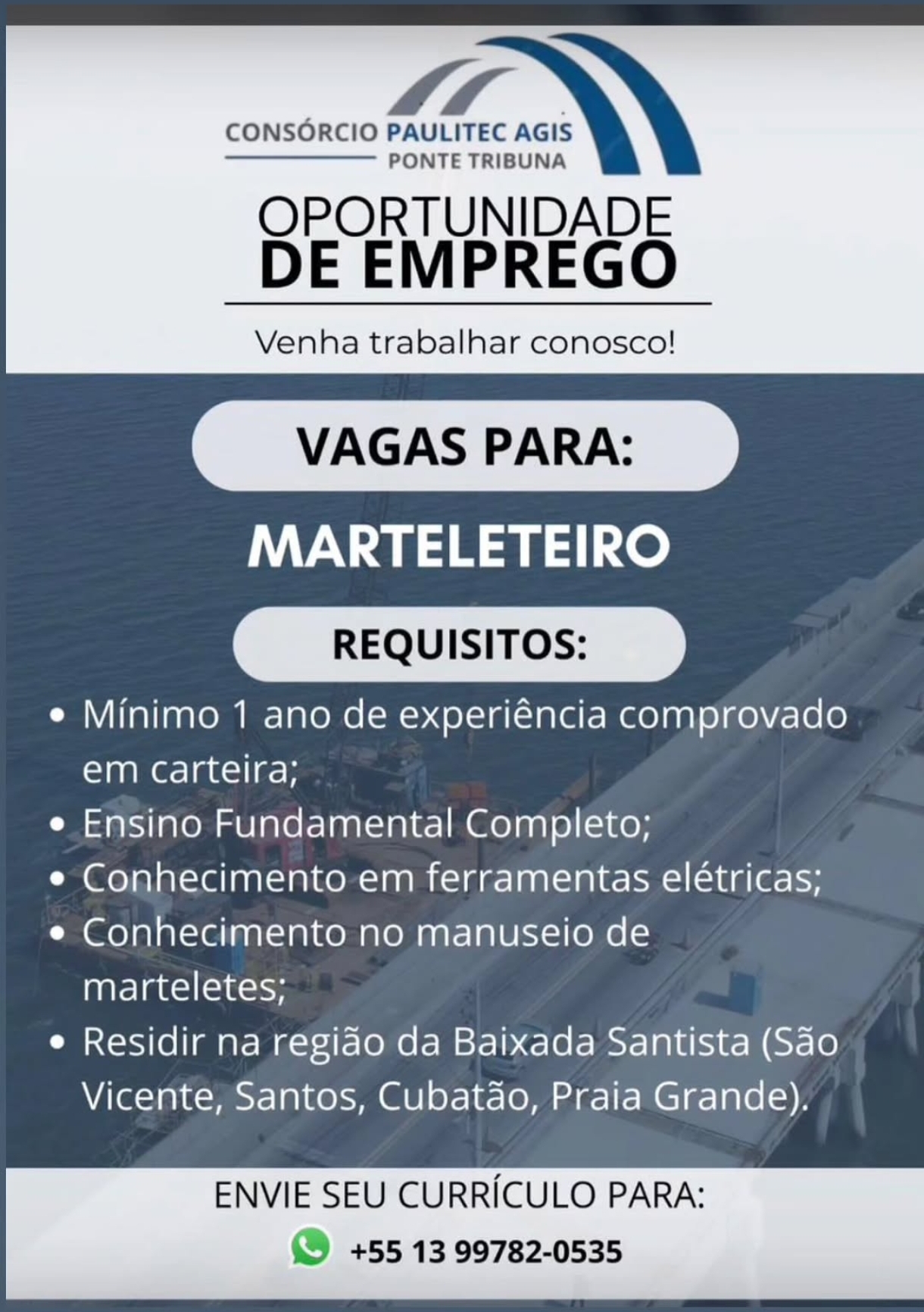 Vagas 16/04/2026 Baixada Santista