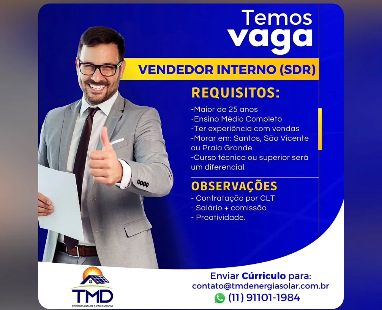 Vagas 16/04/2026 Baixada Santista