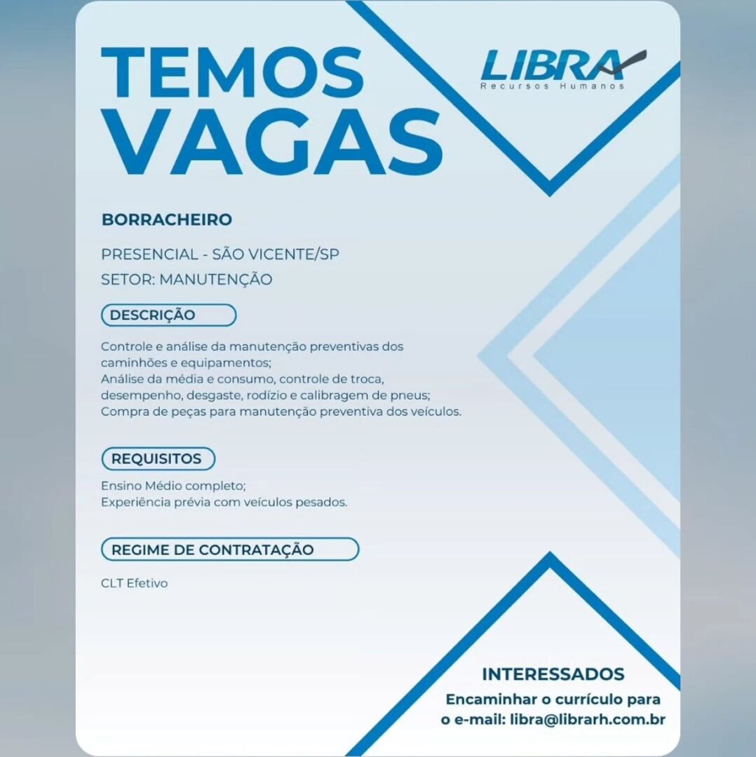 Vagas 16/04/2026 Baixada Santista