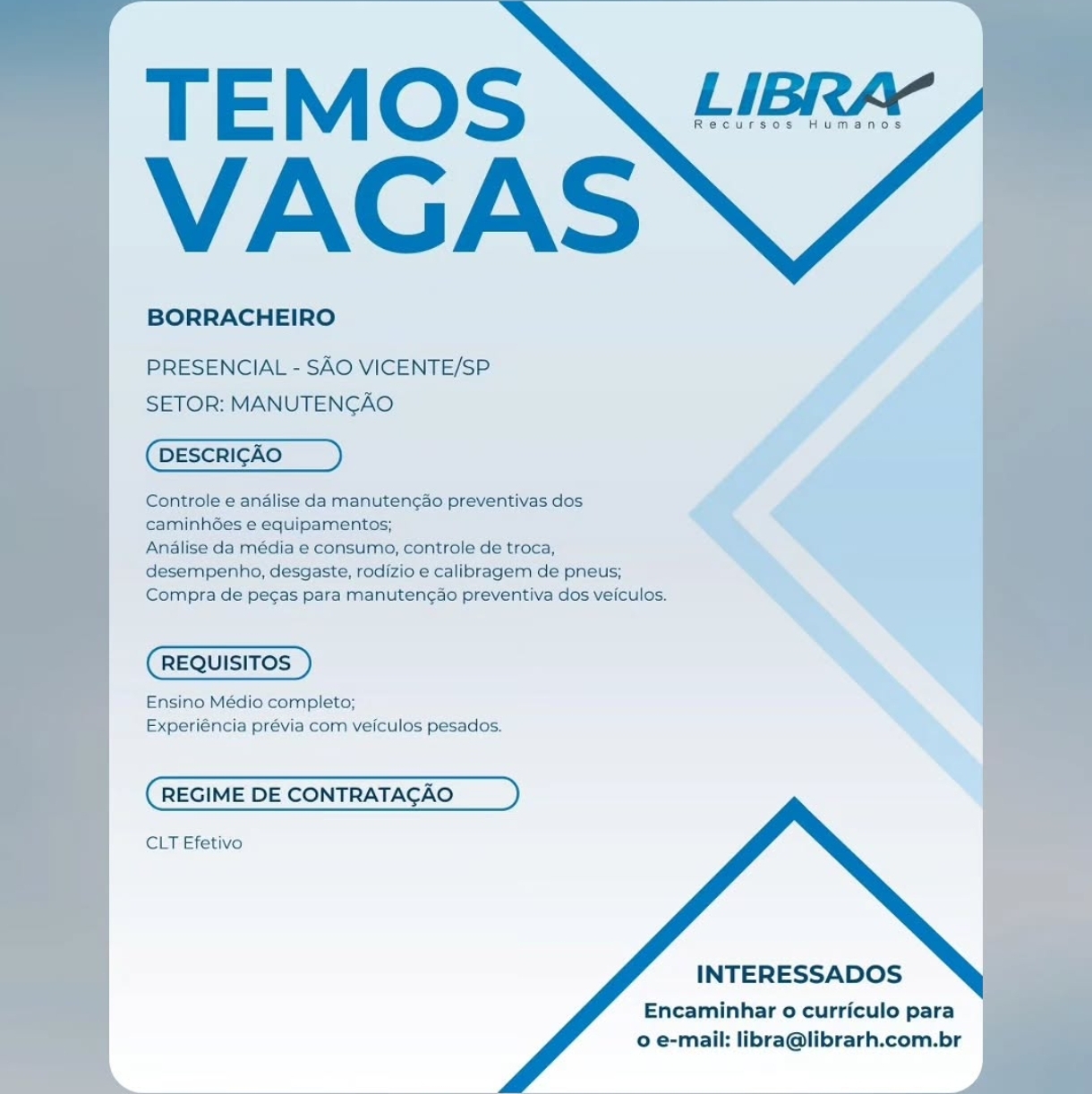 Vagas 16/04/2026 Baixada Santista