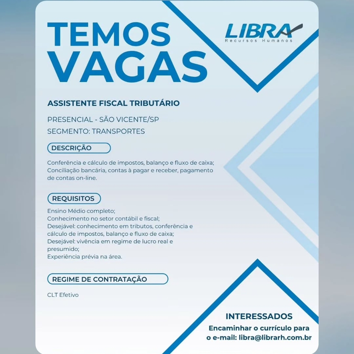 Vagas 16/04/2026 Baixada Santista