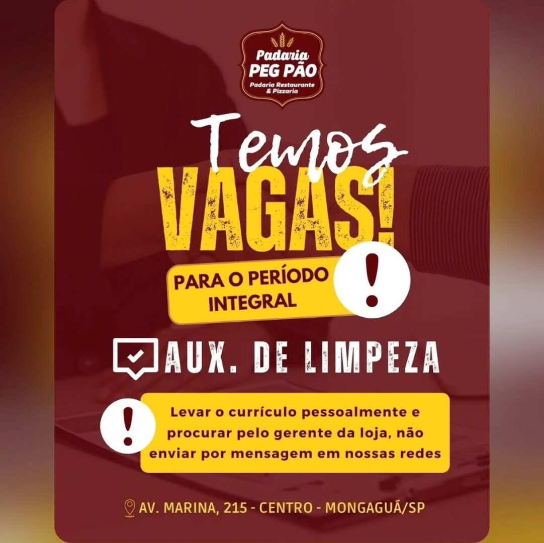 Vagas 16/04/2026 Baixada Santista