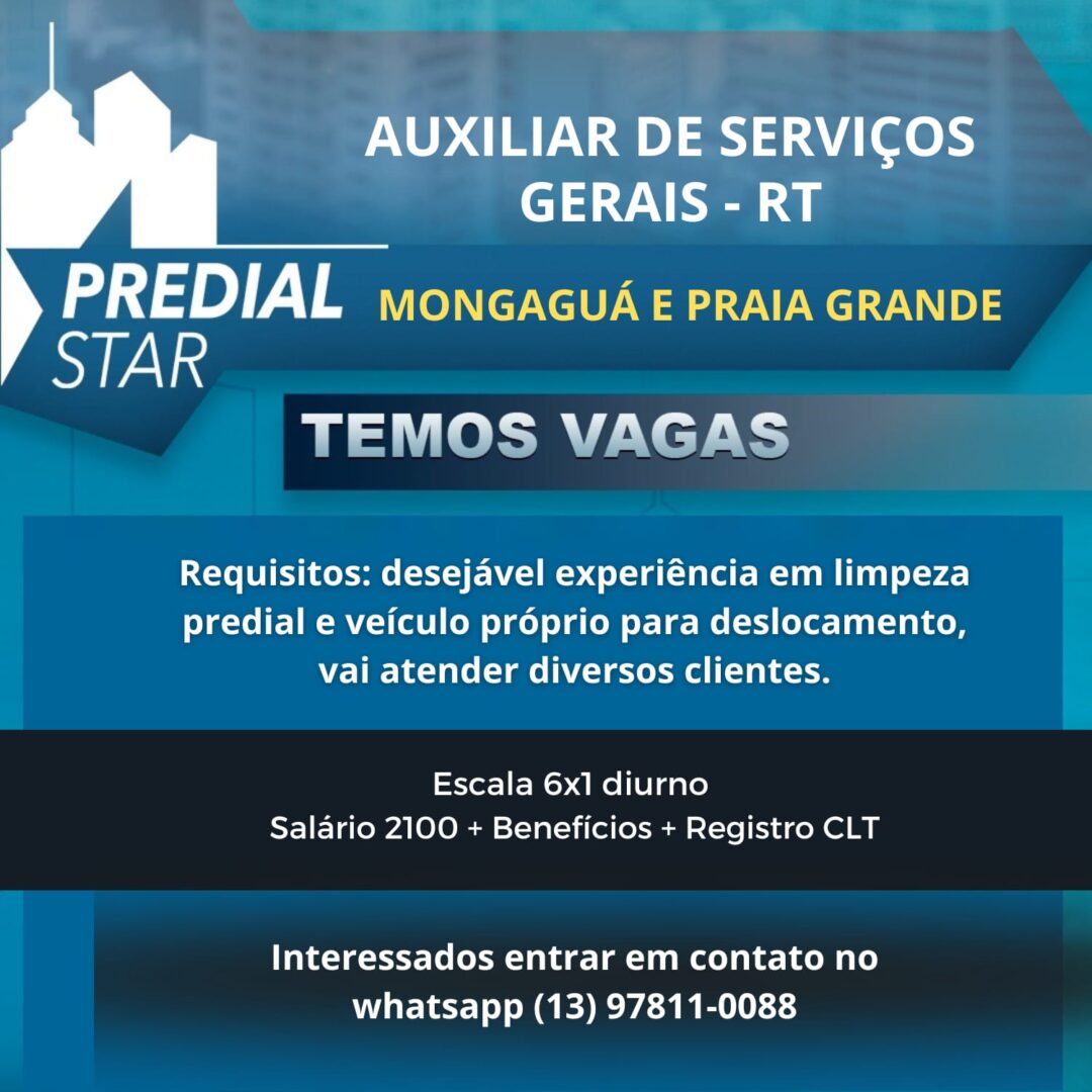 Vagas 17/04/2026 Baixada Santista