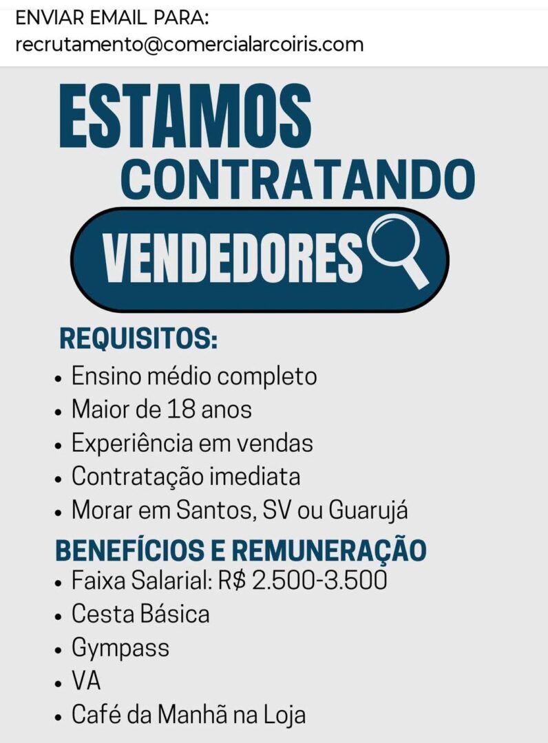 Vagas 17/04/2026 Baixada Santista