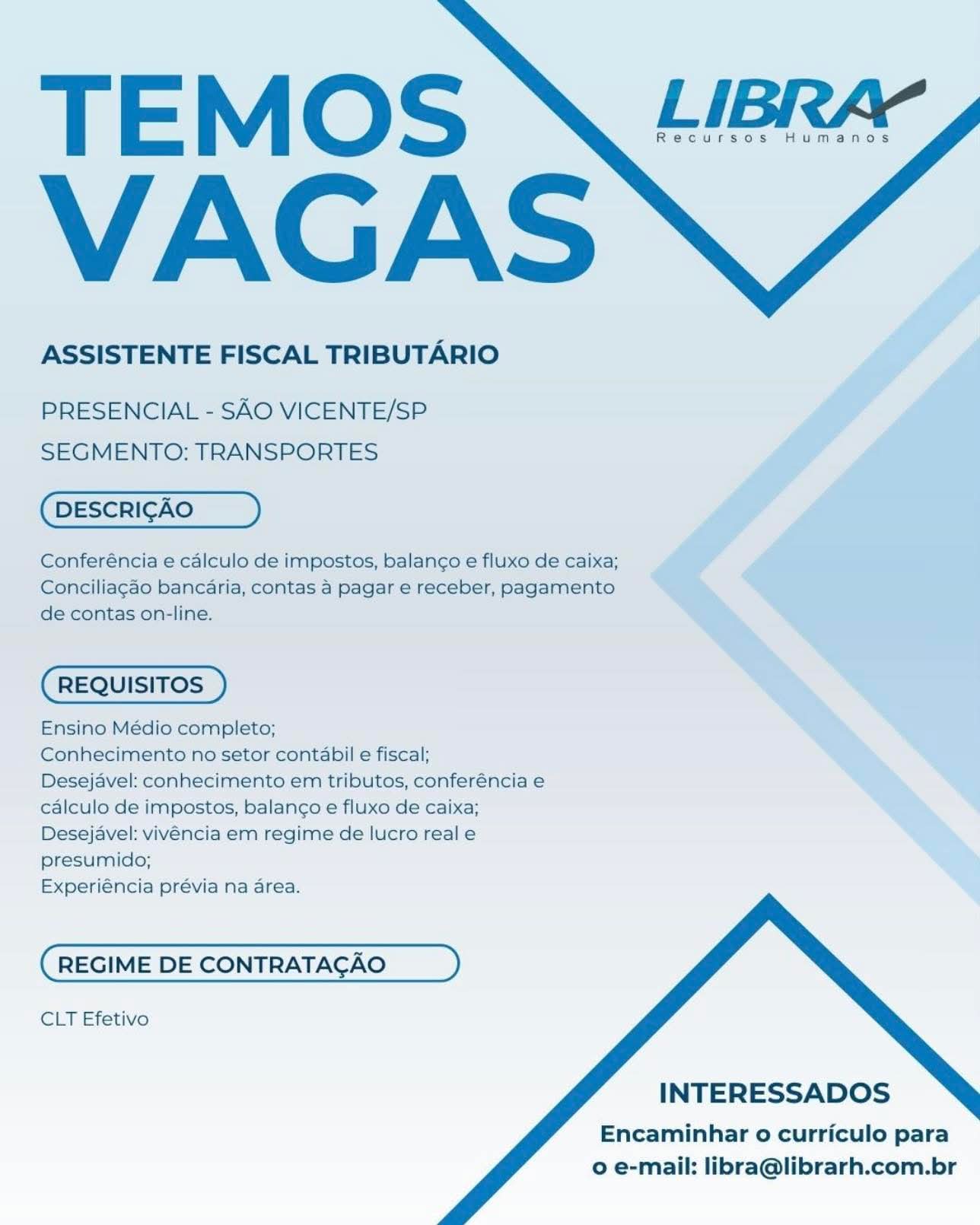 Vagas 19/04/2026 Baixada Santista