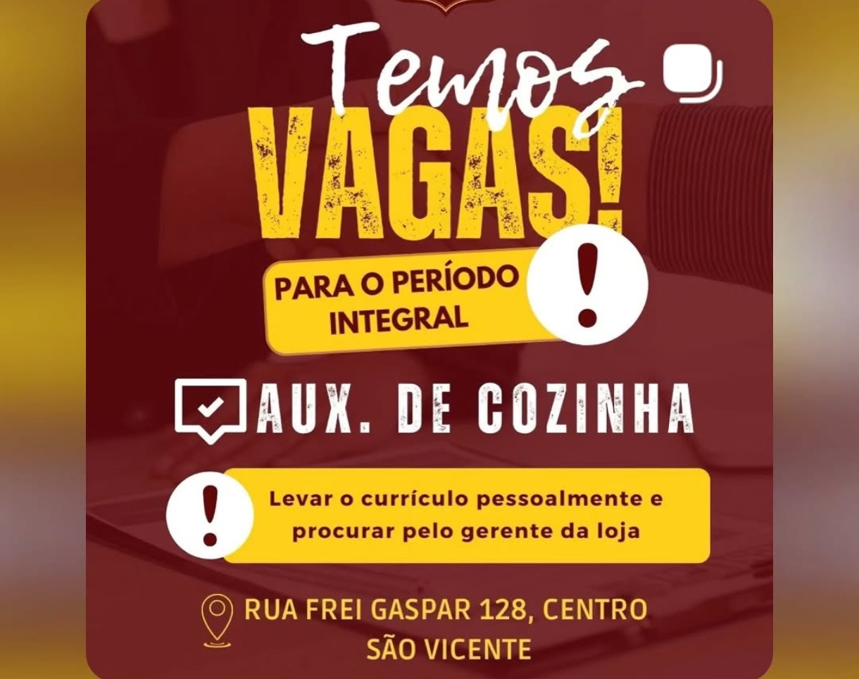 Vagas 19/04/2026 Baixada Santista