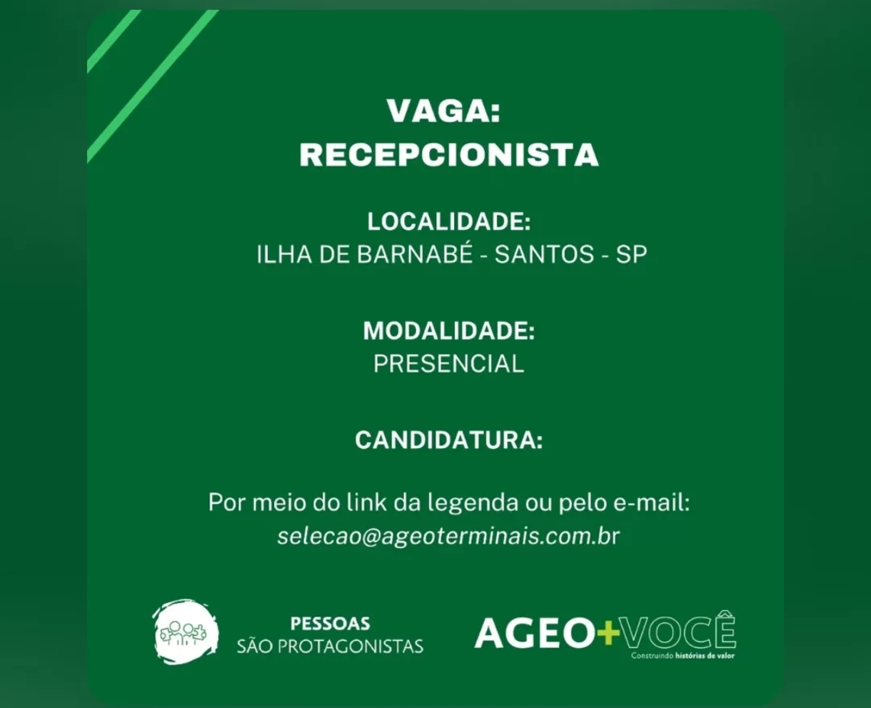 Vagas 21/04/2026 Baixada Santista