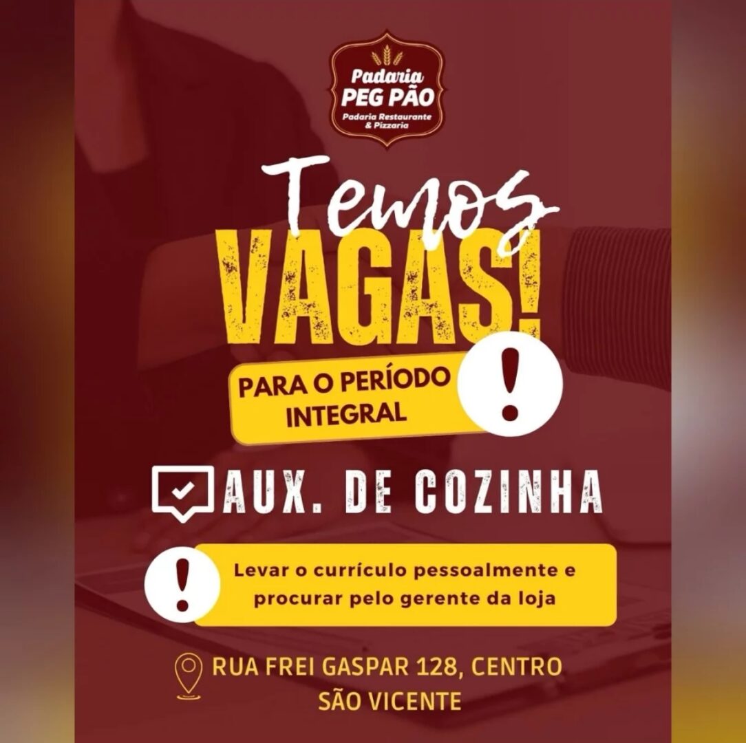 Vagas 21/04/2026 Baixada Santista