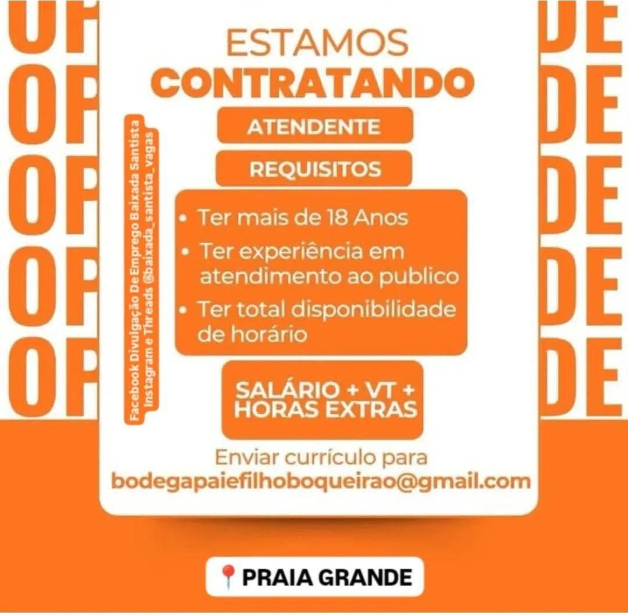 Vagas 22/04/2026 Baixada Santista