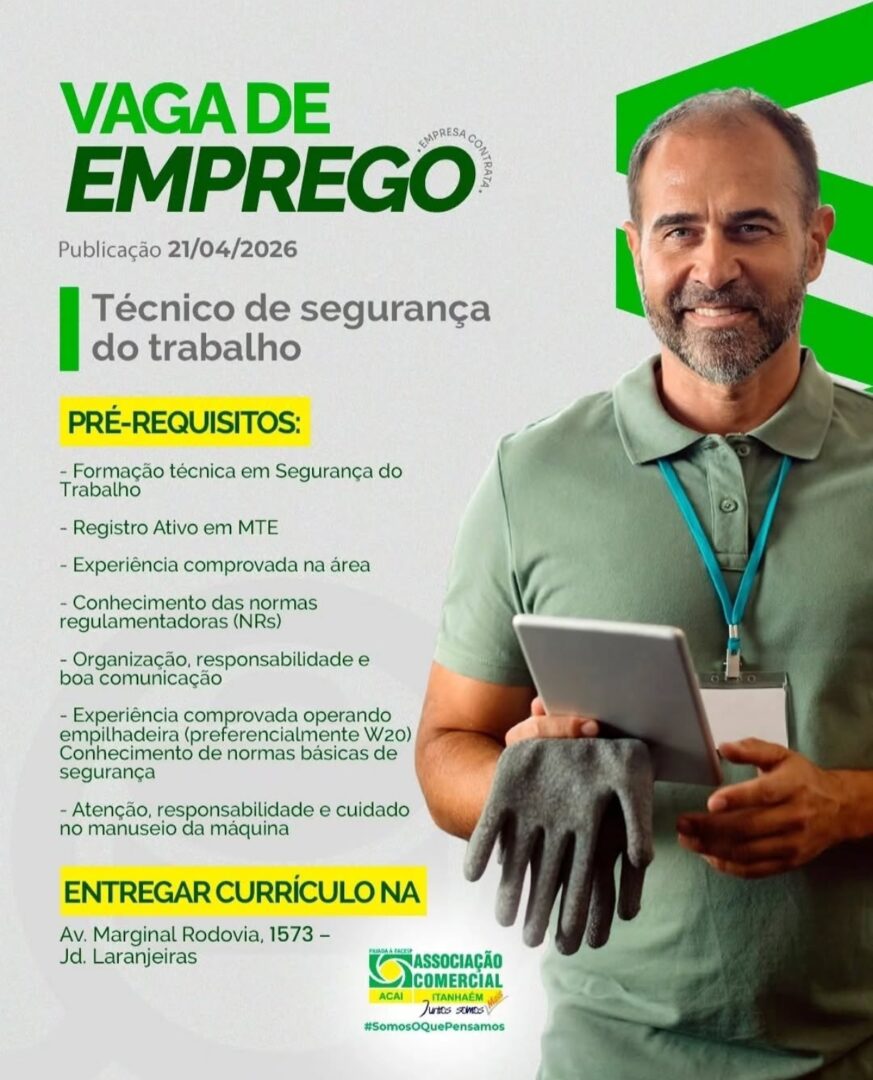 Vagas 22/04/2026 Baixada Santista