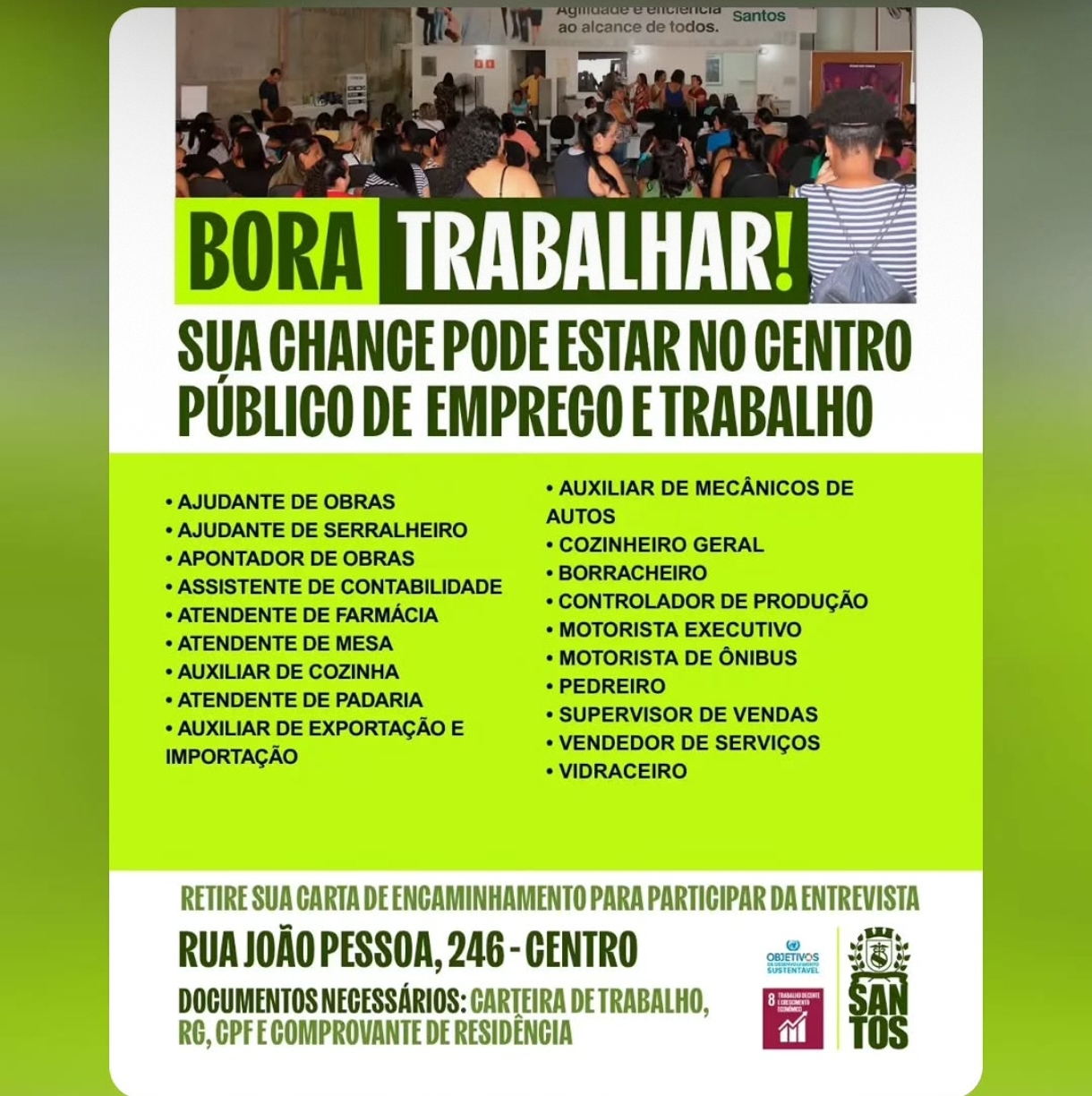 Vagas 22/04/2026 Baixada Santista