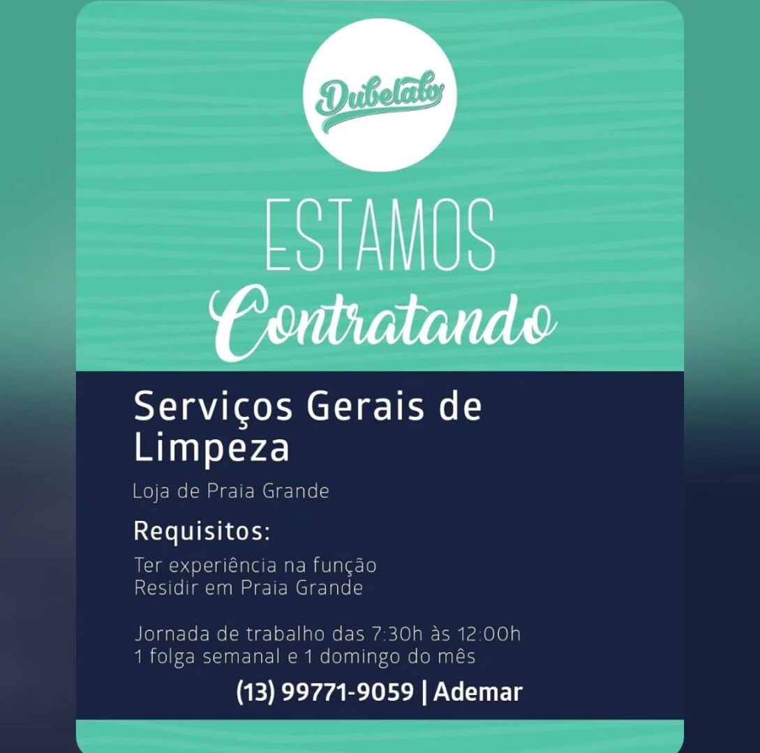 Vagas 22/04/2026 Baixada Santista