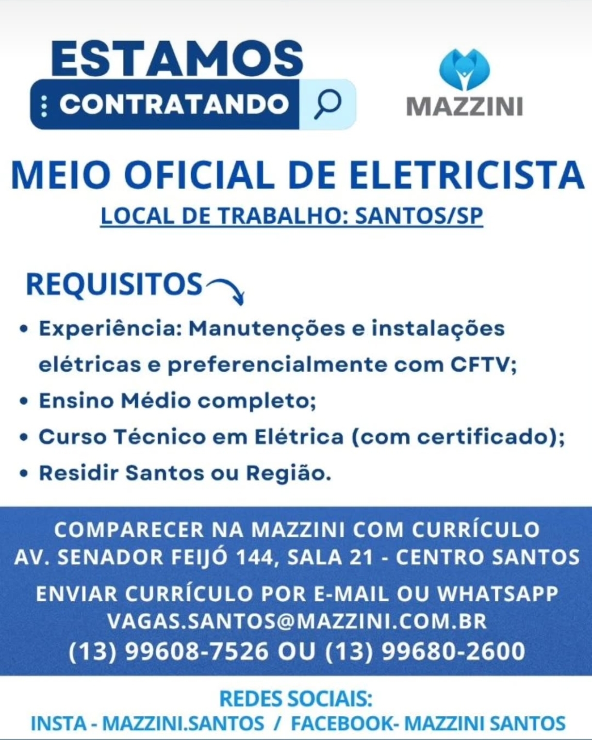 Vagas 22/04/2026 Baixada Santista