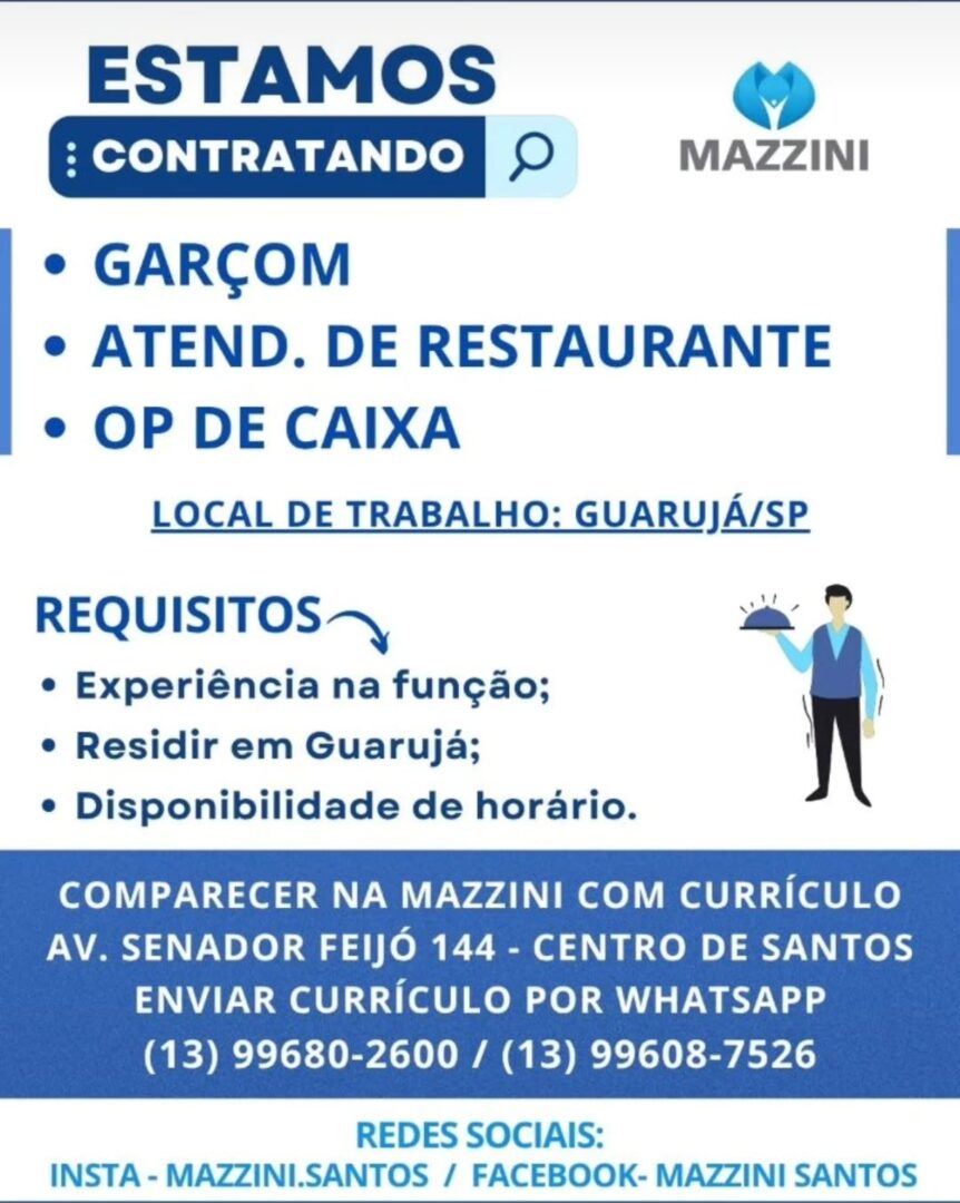 Vagas 22/04/2026 Baixada Santista