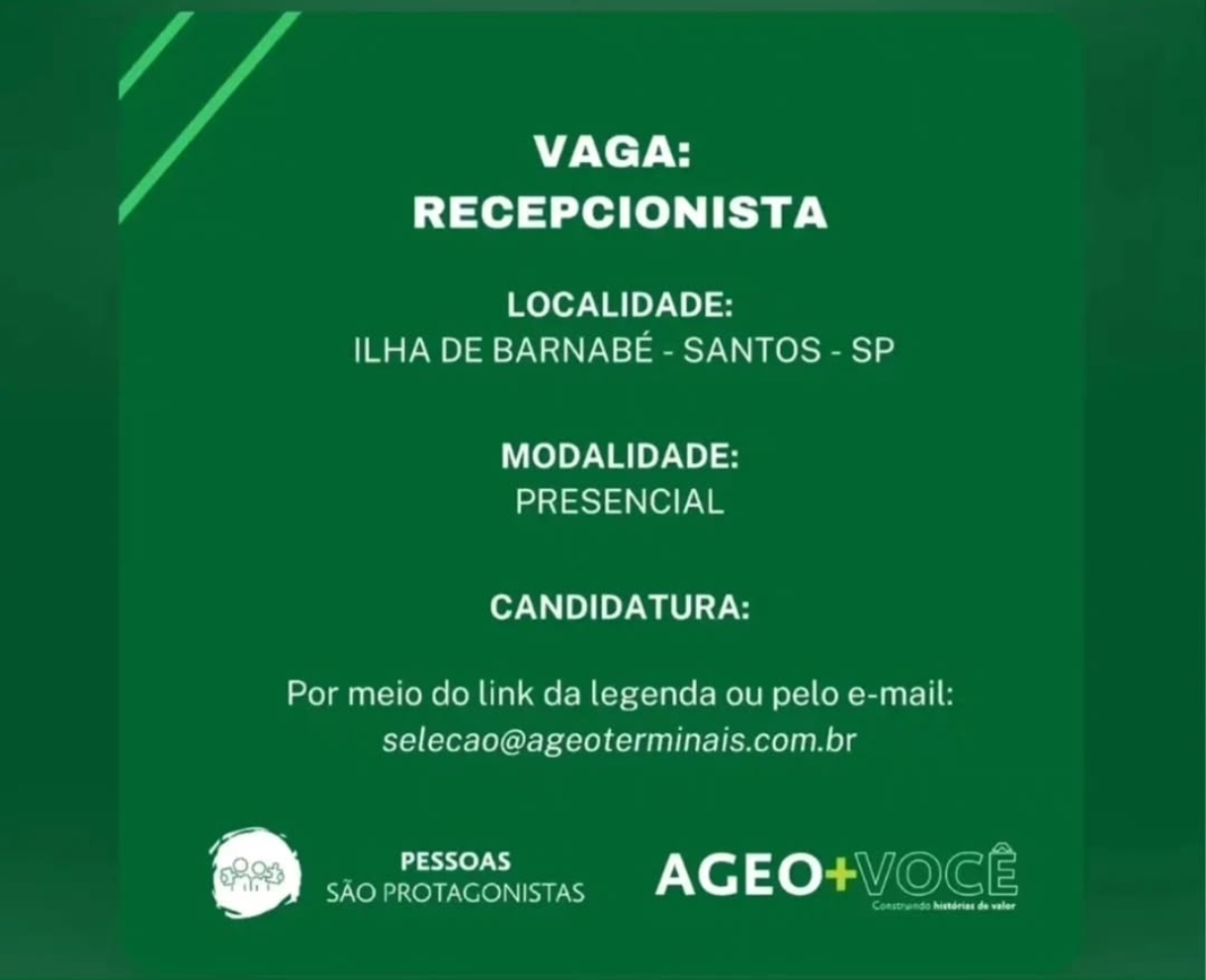 Vagas 22/04/2026 Baixada Santista
