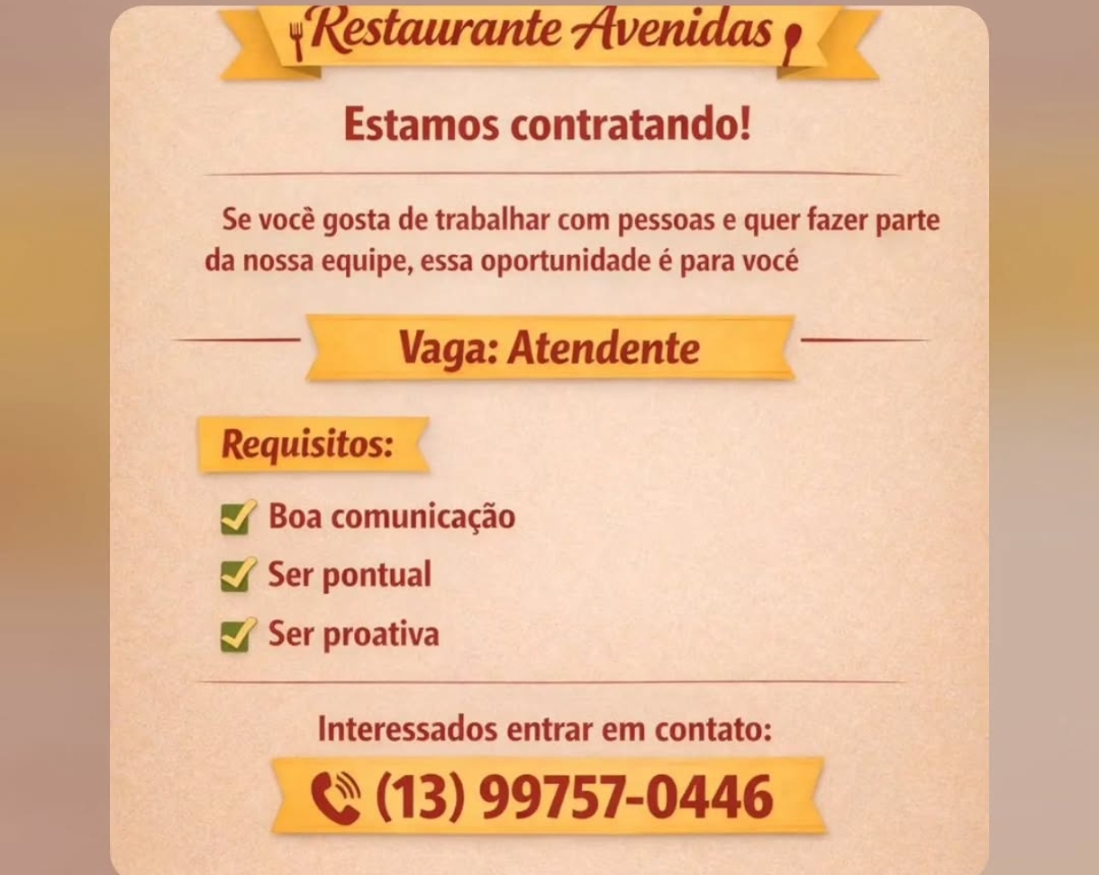 Vagas 22/04/2026 Baixada Santista