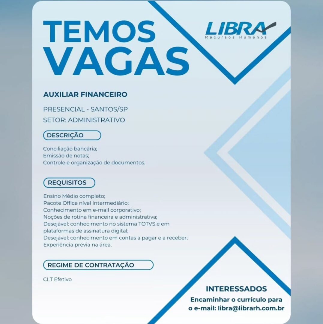 Vagas 22/04/2026 Baixada Santista