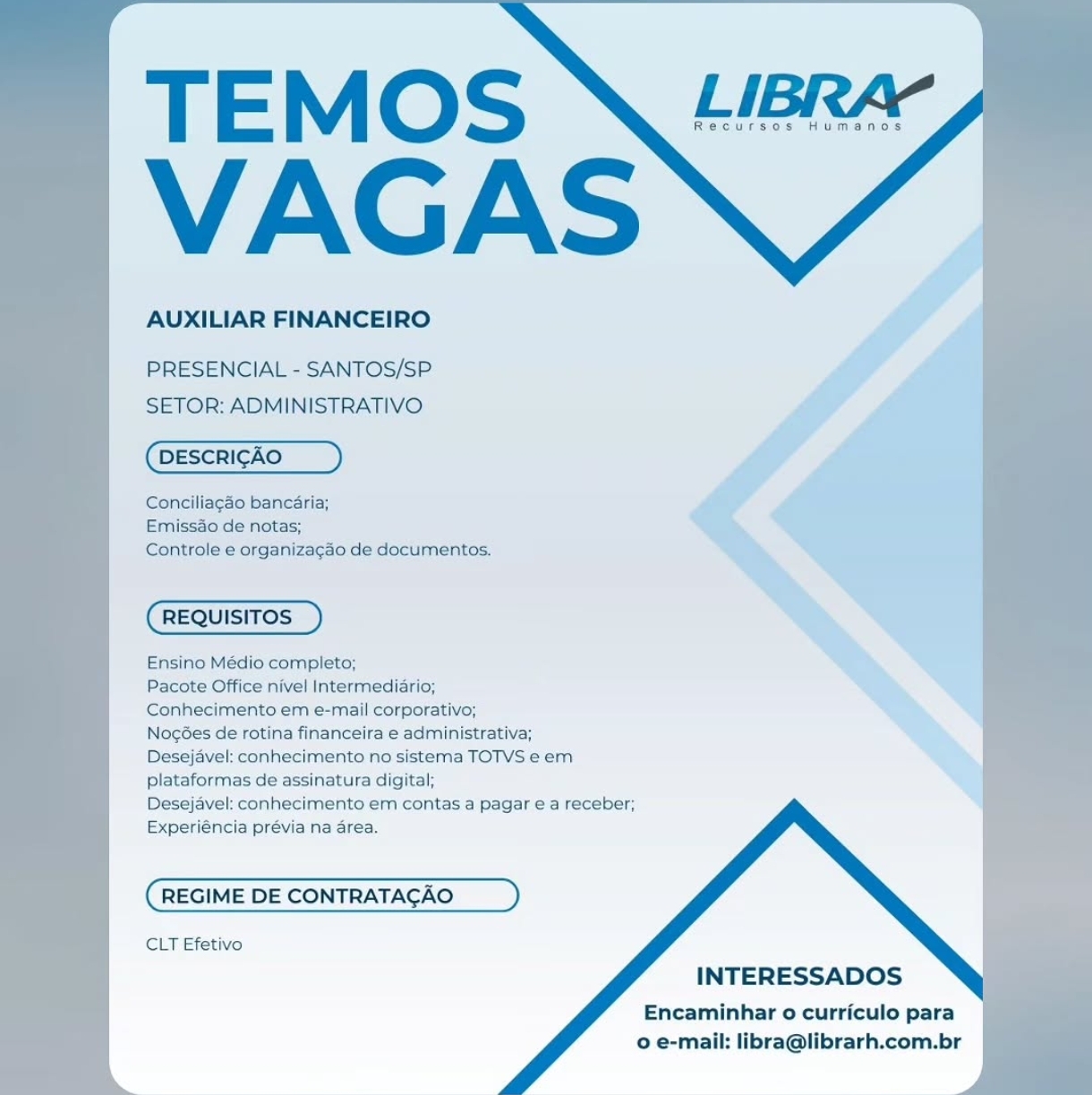 Vagas 22/04/2026 Baixada Santista