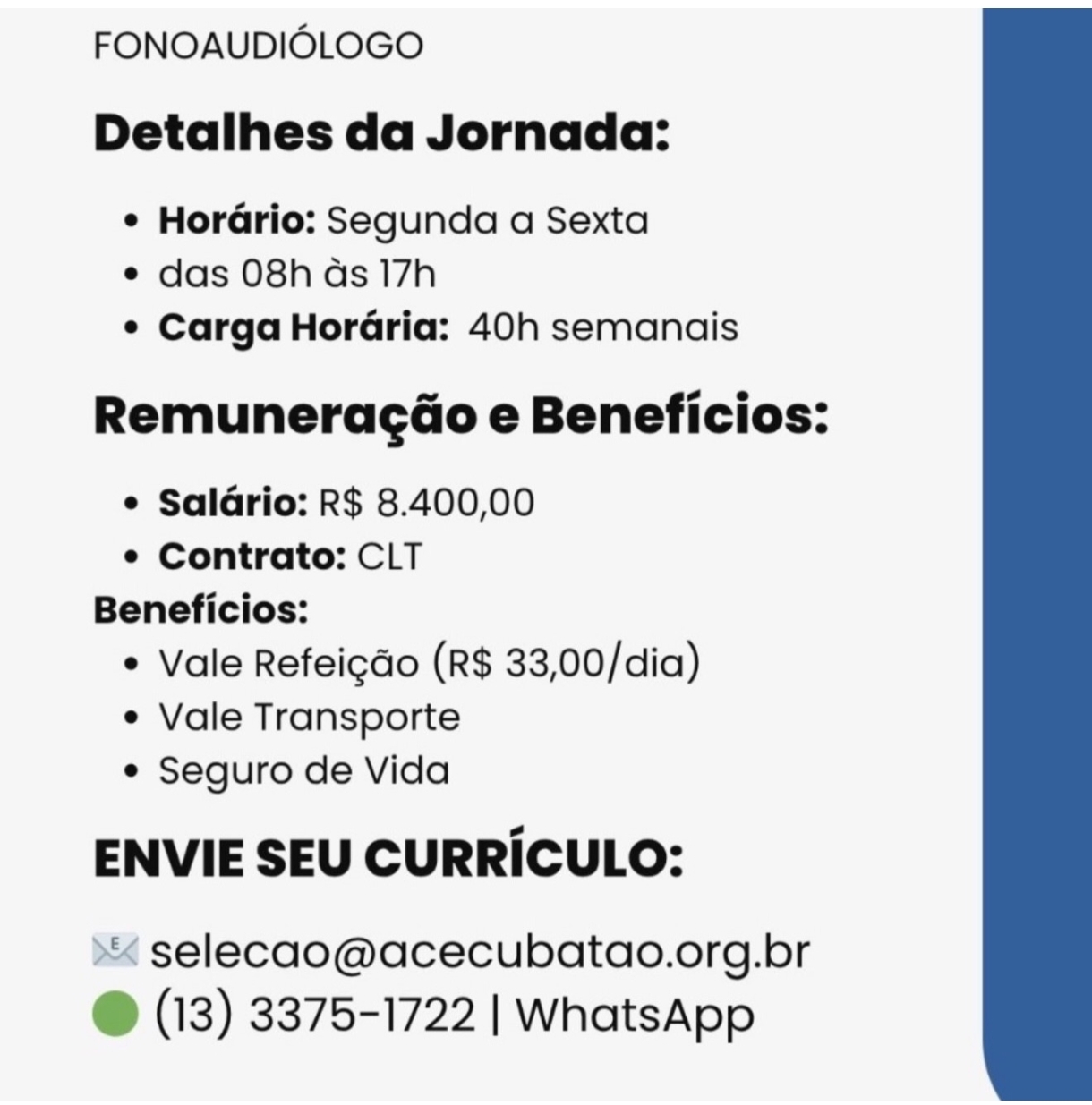 Vagas 22/04/2026 Baixada Santista