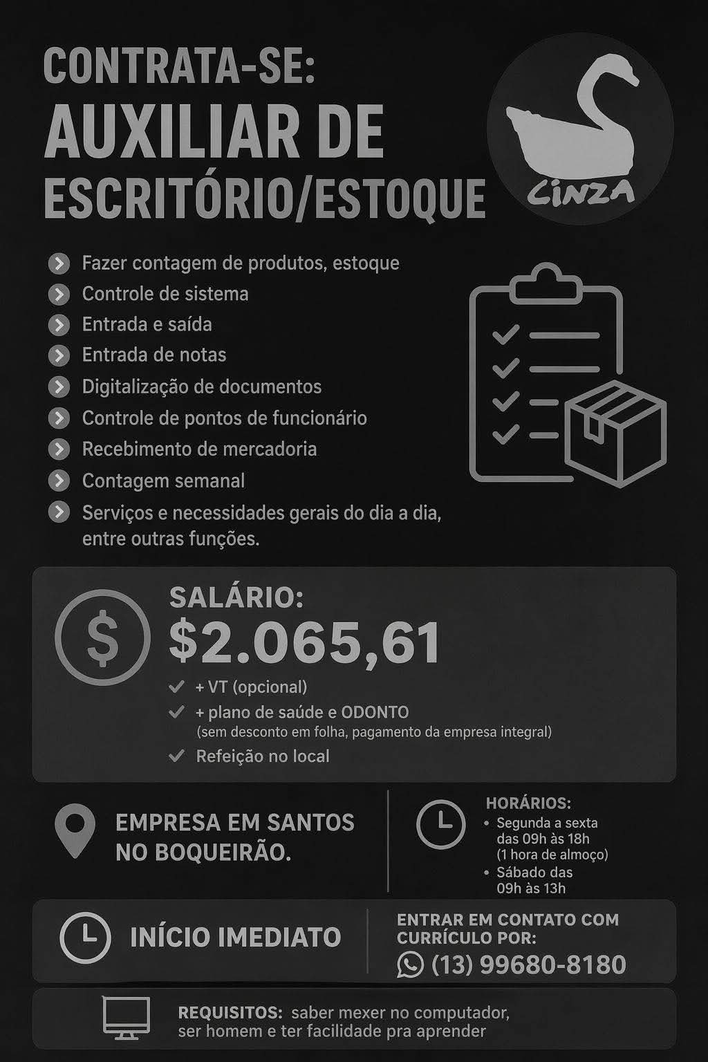 Vagas 23/04/2026 Baixada Santista